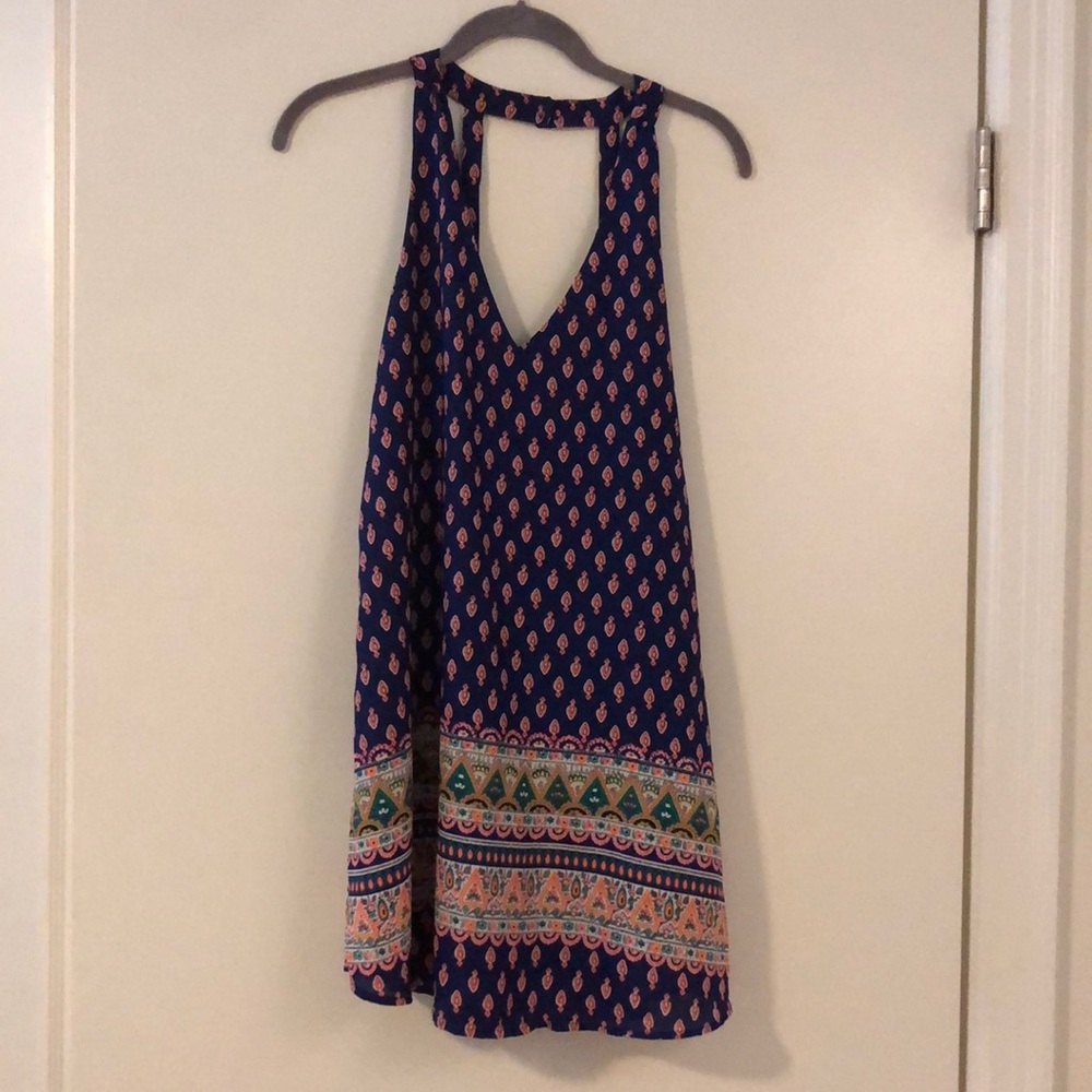 Navy patterned dress